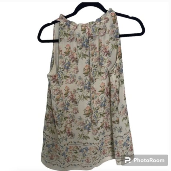 Ruffle Floral Peasant Hipster Hippie Art Chic Glam Work Business Chic Blouse Top - Picture 1 of 8